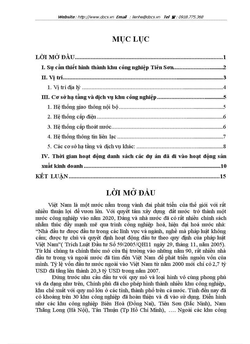 Hình thành khu công nghiệp Tiên Sơn