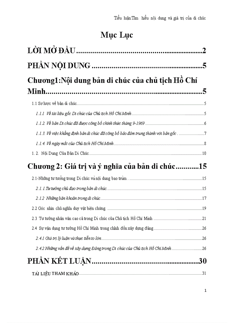 Tìm hiểu nội dung và giá trị của Di chúc