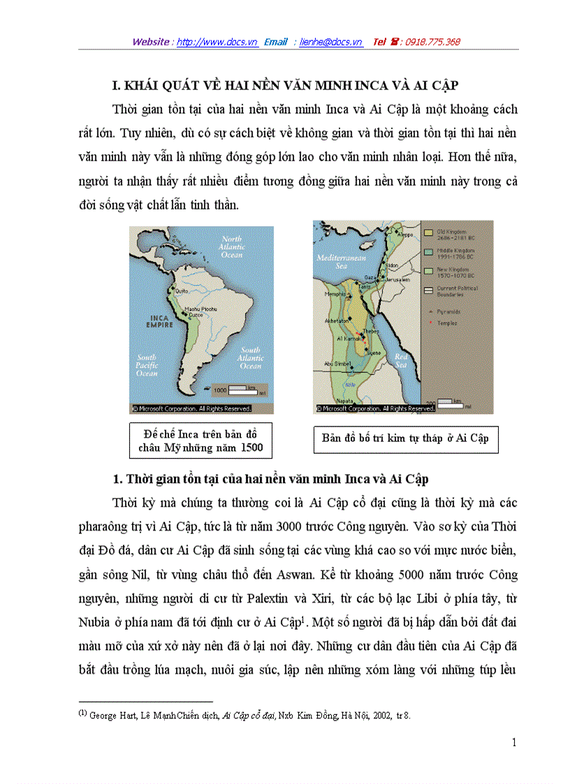 Hai nền văn minh inca và ai cập