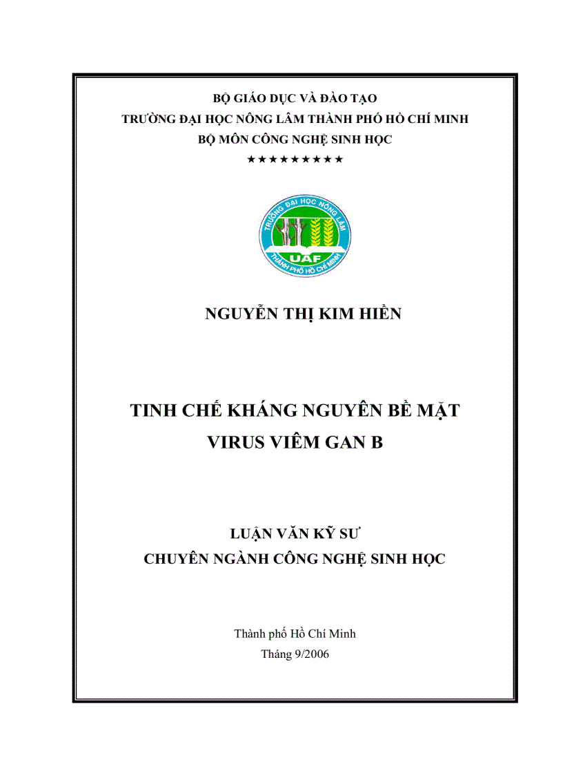 Tinh chế kháng nguyên bề mặt virus viêm gan b