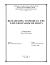 Nghiên cứu thử nghiệm chế biến rượu vang Sabôchê