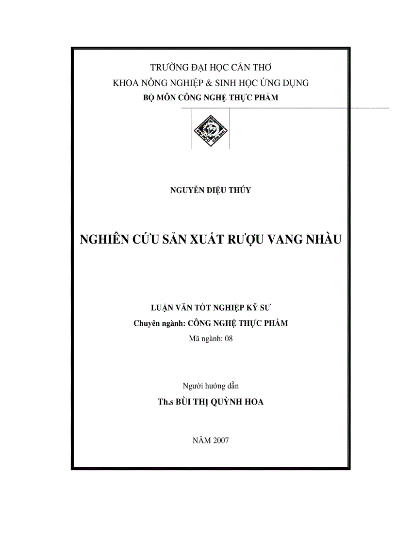 Công nghệ sản xuất rượu nhàu