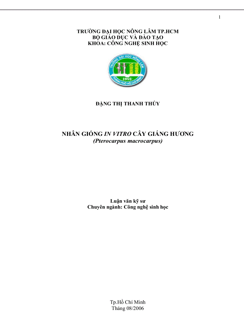 Nhân giống in vitro cây Giáng hương Pterocarpus macrocapus