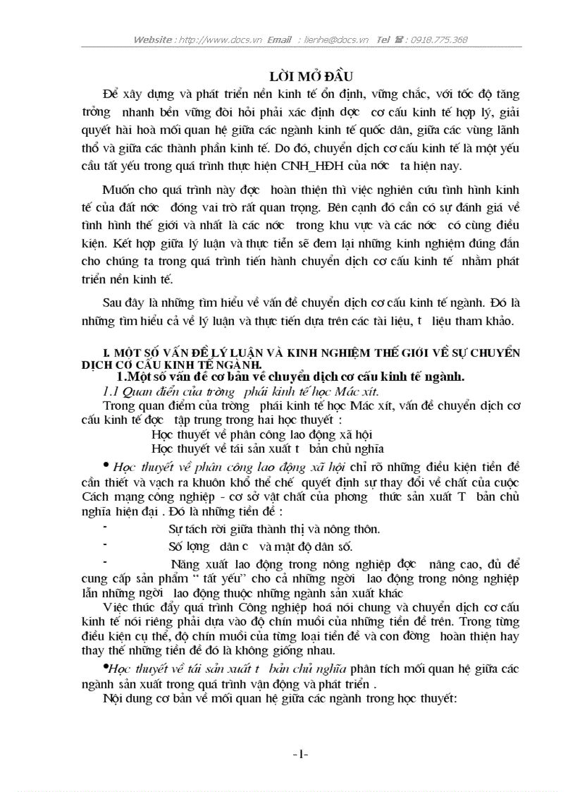 Quá trình CNH HĐH chuyển dịch cơ cấu kinh tế kinh nghiệm