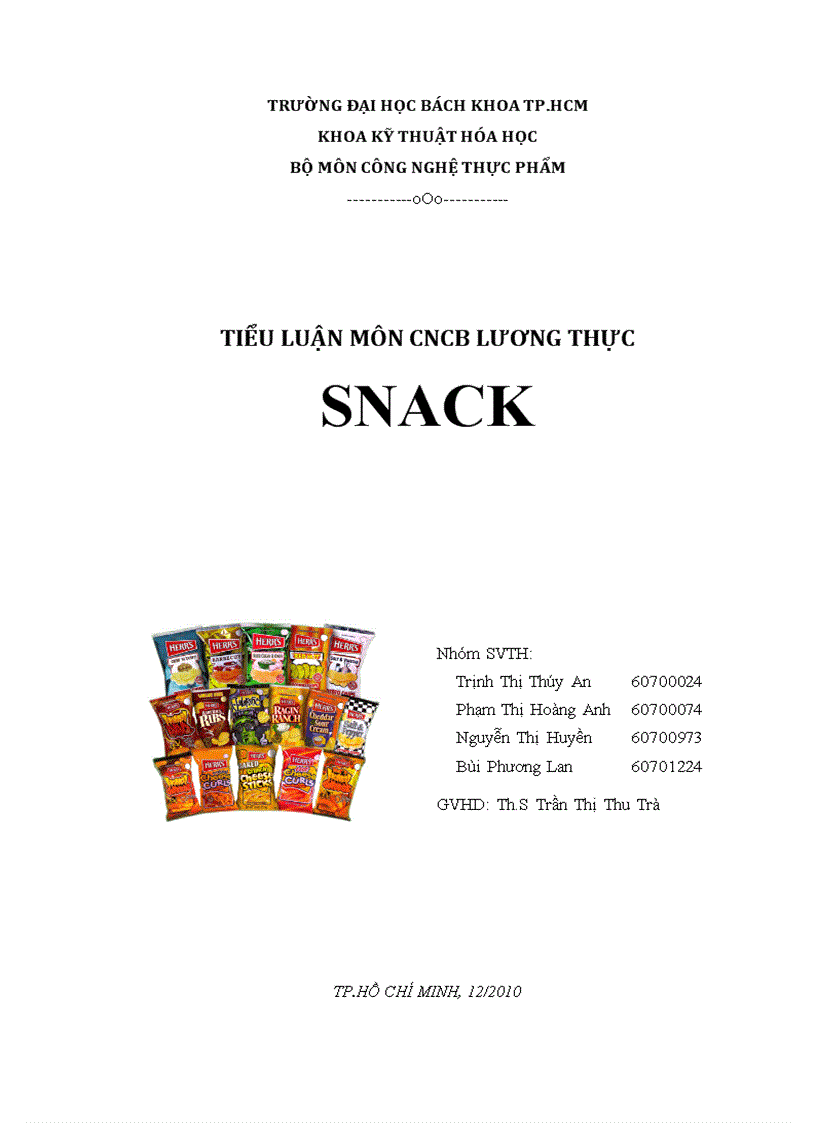 Công nghệ sản xuất Snack