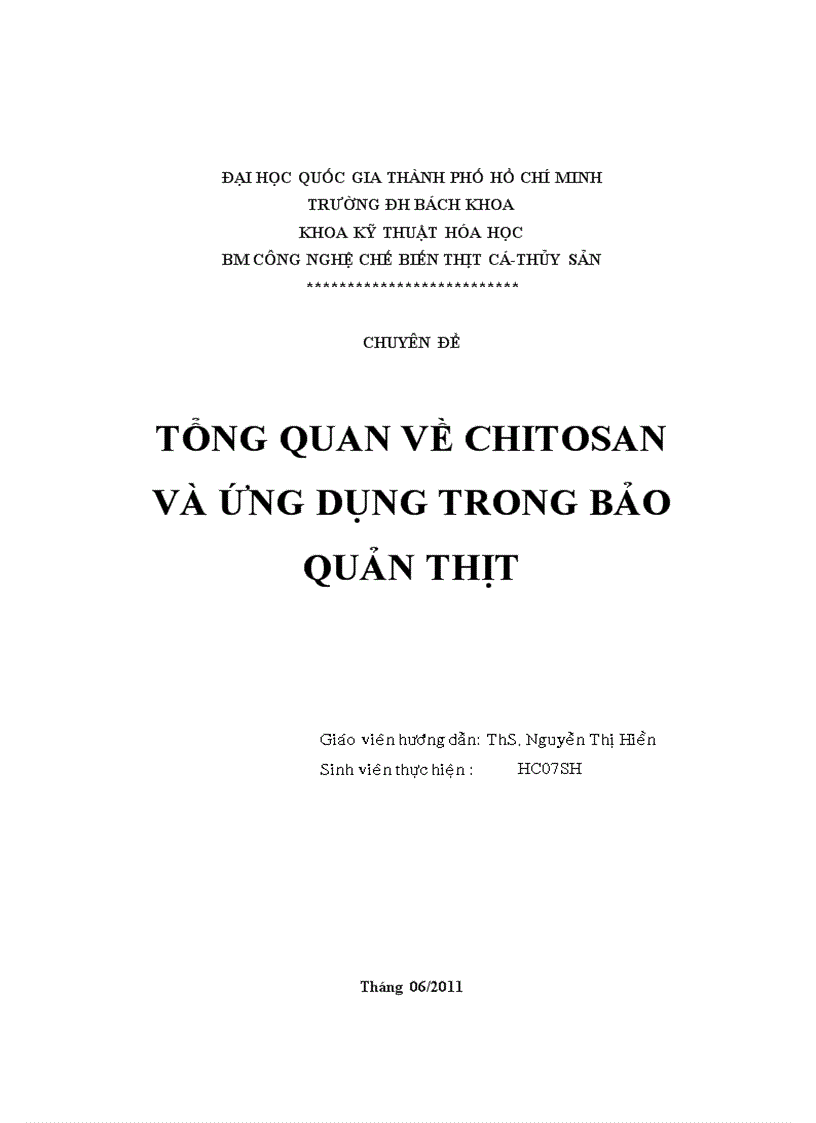 Tổng quan về Chitosan và ứng dụng trong bảo quản thịt cá