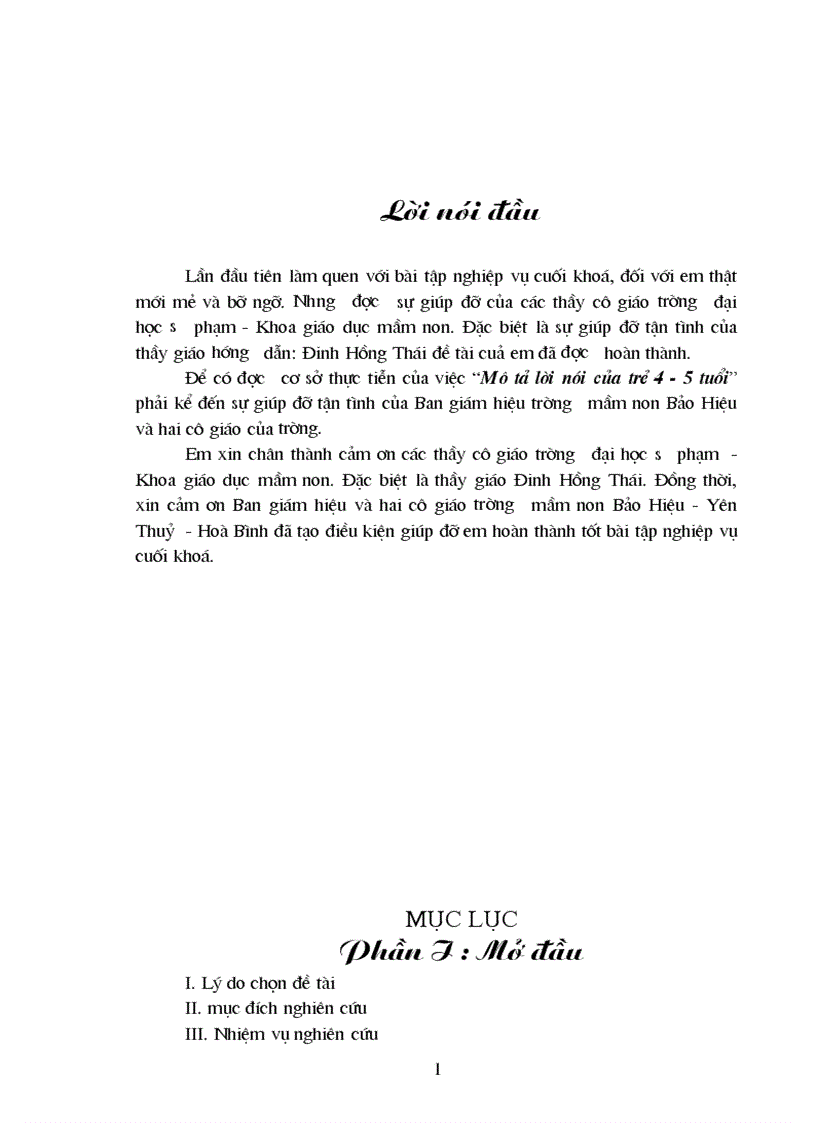 Mô tả các kiểu câu trong lời nói của trẻ 4 5 tuổi