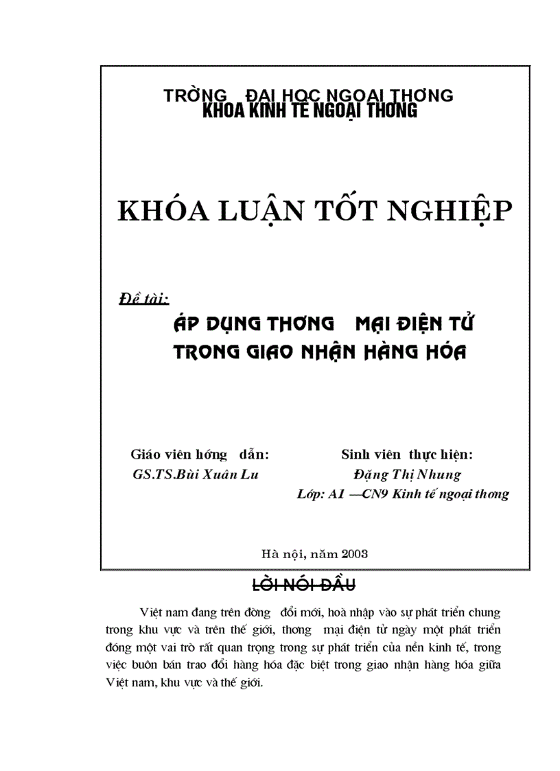 Áp dụng thương mại điện tử trong giao nhận hàng hóa