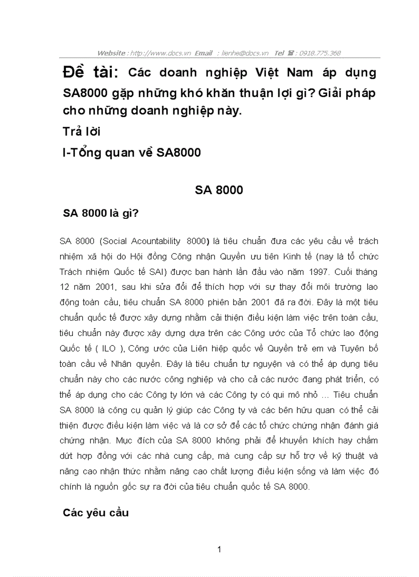 Các doanh nghiệp VN áp dụng SA8000 gặp những khó khăn thuận lợi gì Giải pháp cho những doanh nghiệp này