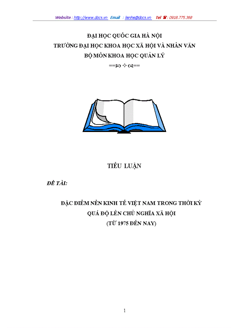 Đặc điểm nền kinh tế việt nam trong thời kỳ quá độ lên chủ nghĩa xã hội từ 1975 đến nay