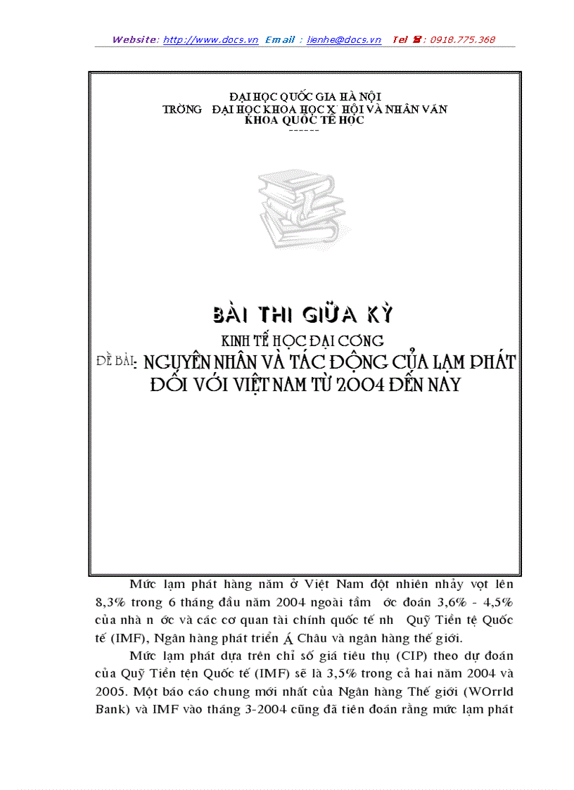 Nguyên nhân và tác động của lạm phát đối với Việt Nam từ 2004 đến nay