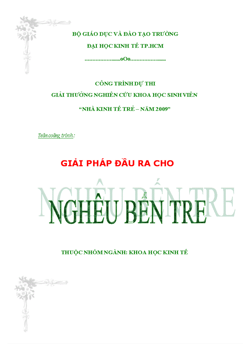Giải pháp đầu ra cho nghêu Bến Tre
