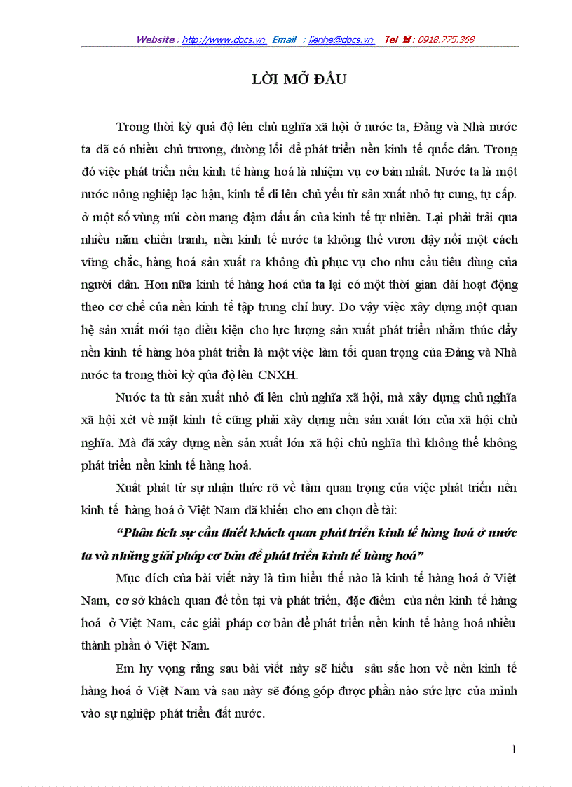 Những giải pháp cơ bản phát triển nền kinh tế hàng hoá nhiều thành phần ở việt nam