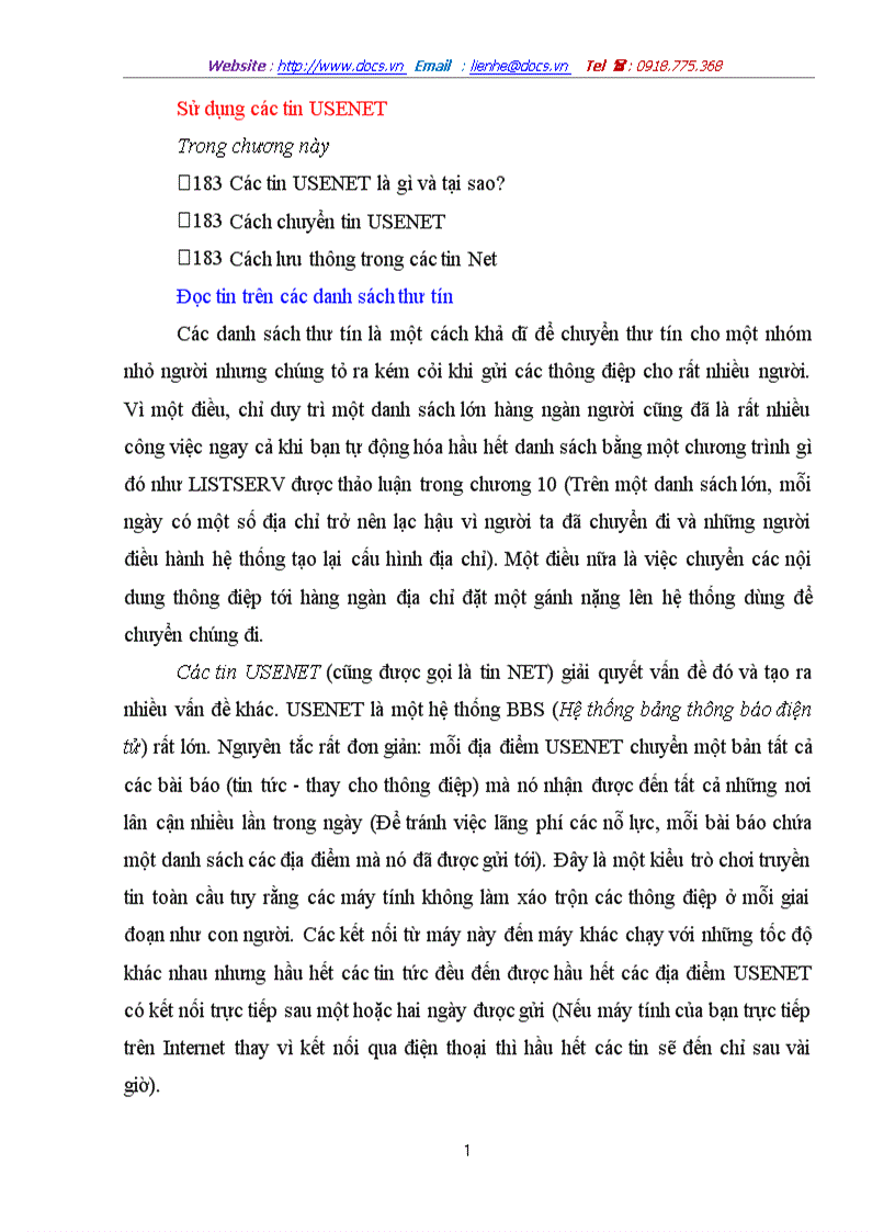 Sử dụng các tin USENET