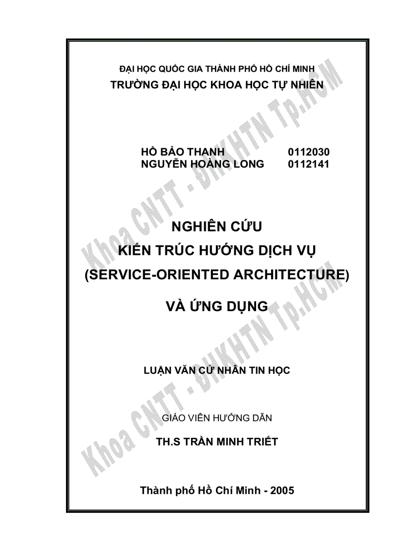 Nghiên cứu kiến trúc hướng dịch vụ service oriented architecture và ứng dụng