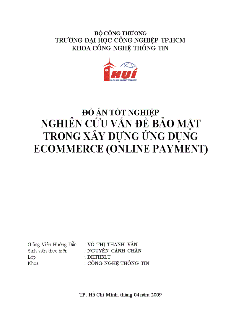 Nghiên cứu các vấn đề bảo mật trong xây dựng ứng dụng thương mại điện tử và thanh toán trực tuyến