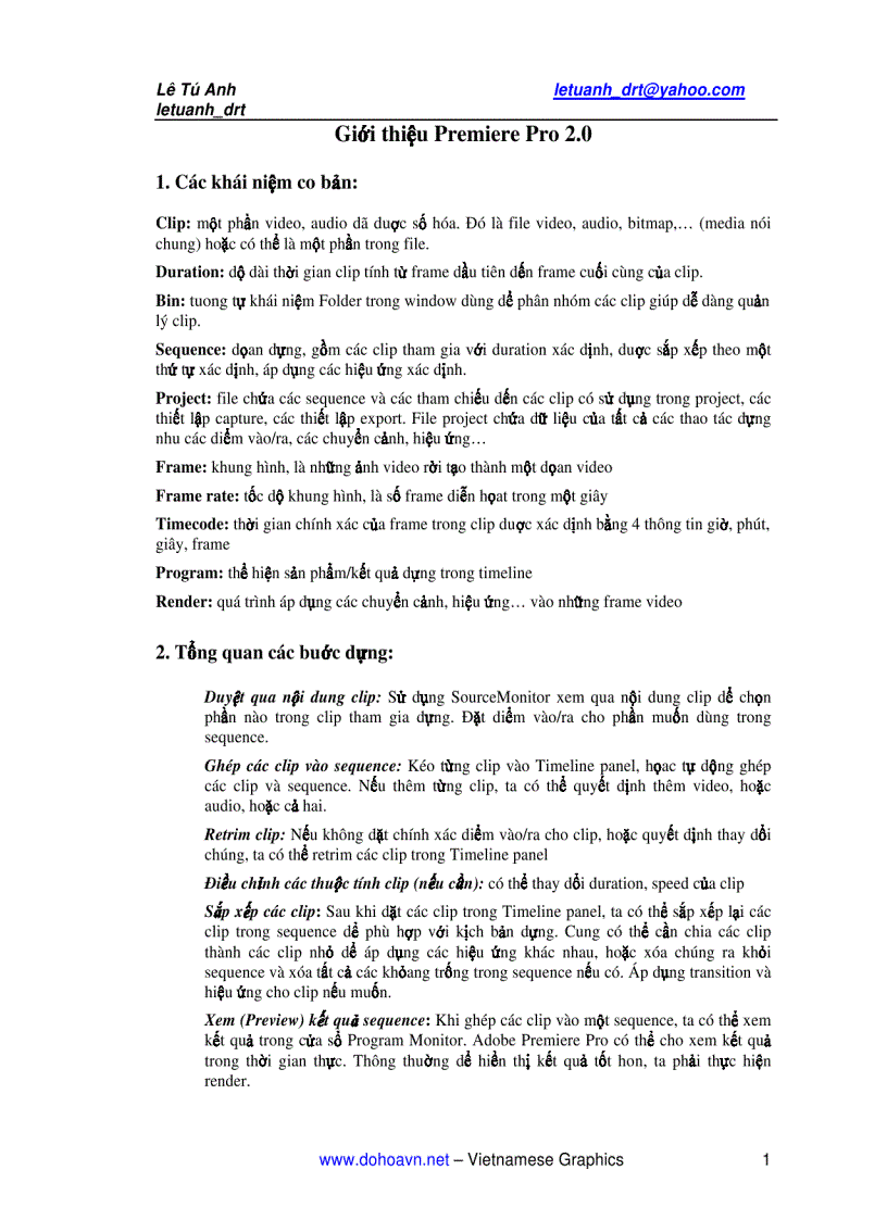 Giao trinh Premiere pro 2 0 0