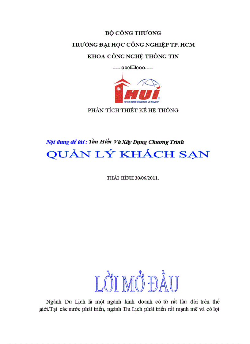 Tìm hiểu và xây dựng chương trình quản lý khách sạn