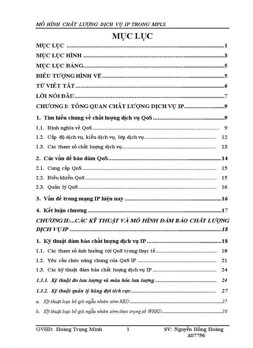 Mô hình chất lượng dịch vụ ip trong mpls