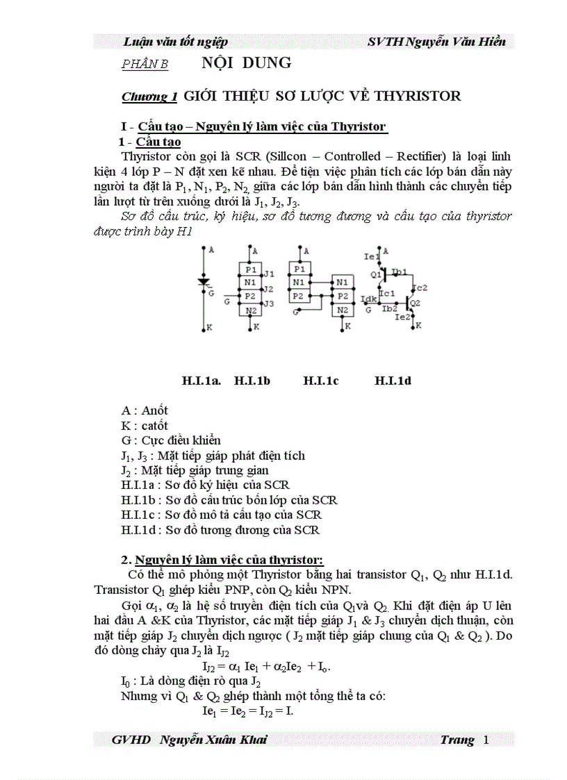 Thiết kế và thi công một mô hình mạch kích thyristor trong thiết bị chỉnh lưu có điều khiển