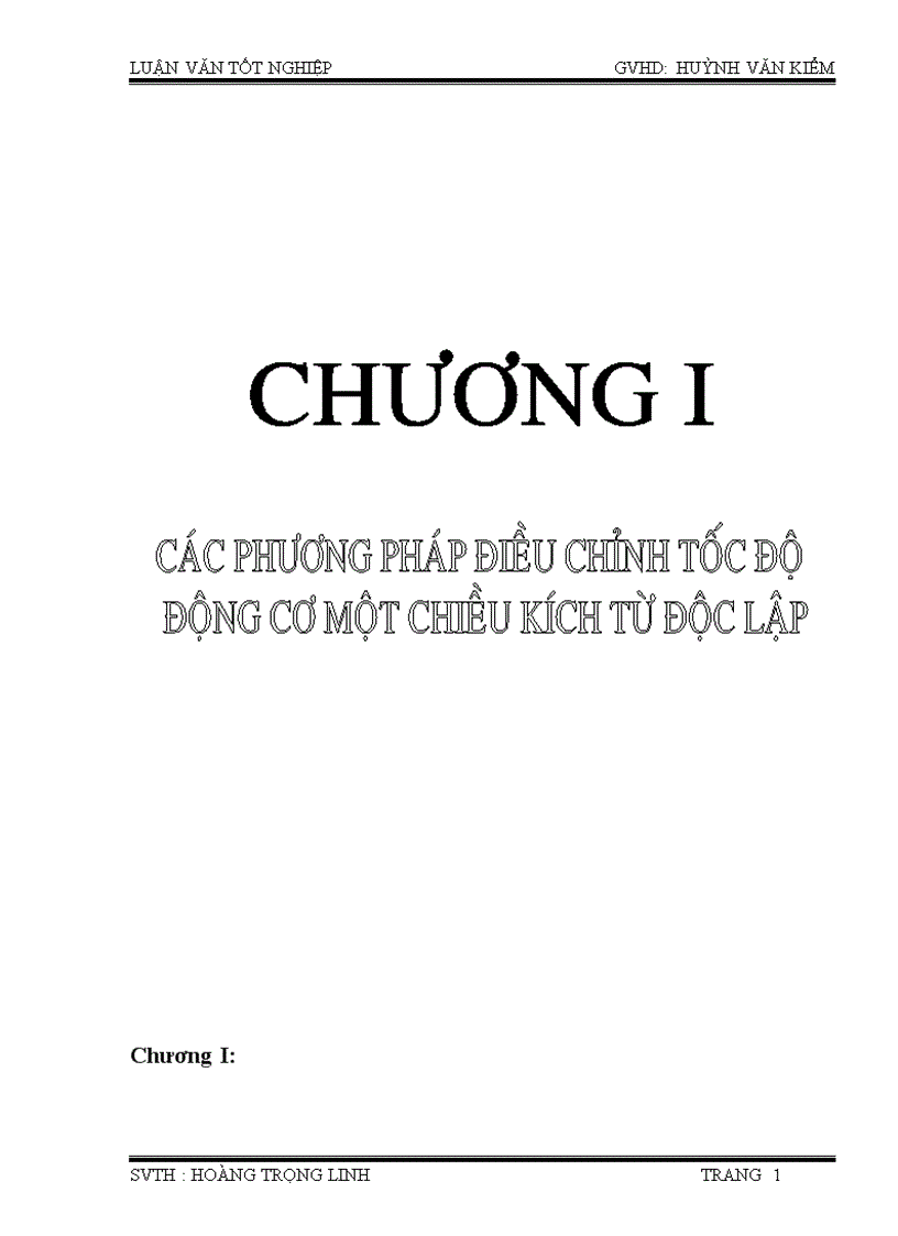 Các phương pháp điều chỉnh tốc độ động cơ một chiều kích từ độc lập