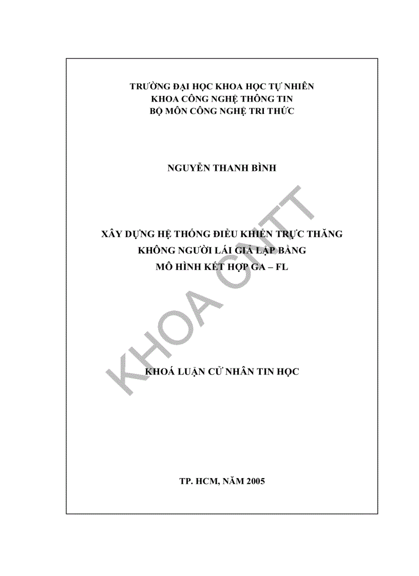 Xây dựng hệ thống điều khiển trực thăng không người lái giả lập bằng mô hình kết hợp ga fl