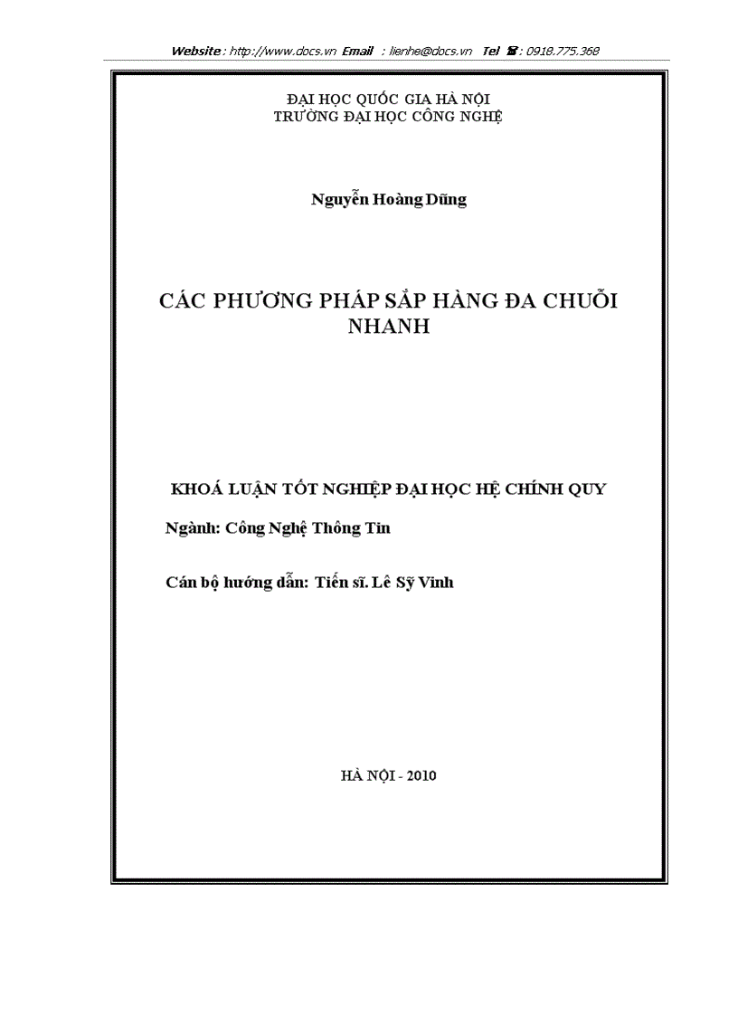 Các phương pháp sắp hàng đa chuỗi nhanh