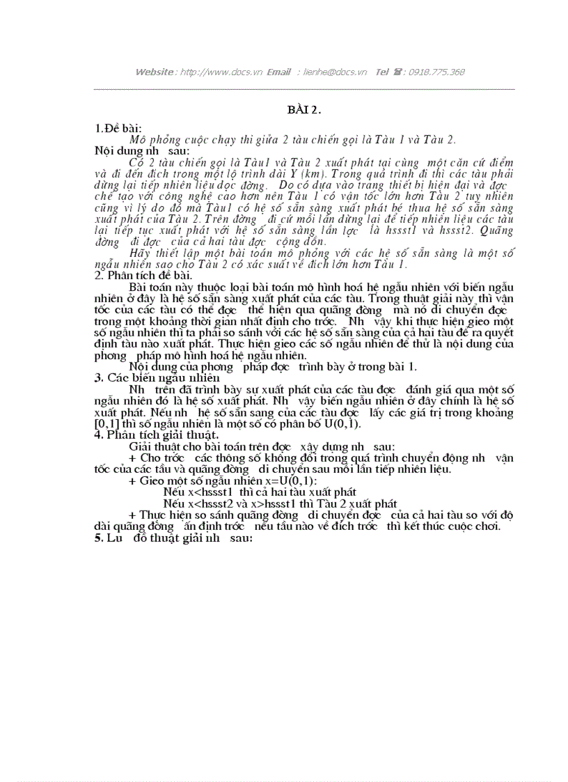 Mô phỏng cuộc chạy thi giữa 2 tàu chiến gọi là Tàu 1 Tàu 2