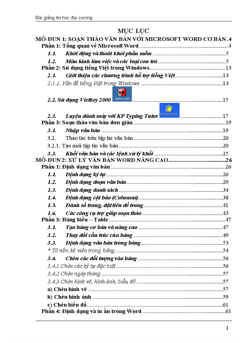 Giáo trình tin học văn phòng