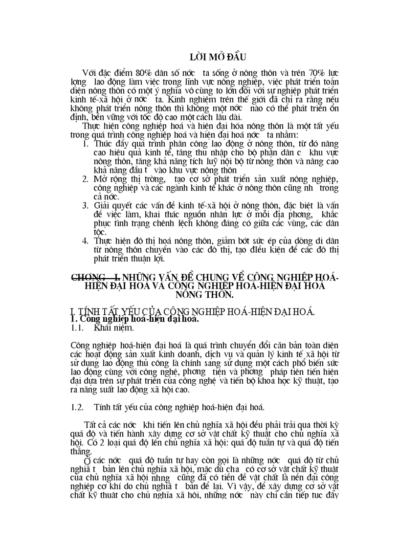 Luận văn Công nghiệp hóa hiện đại hóa nông thôn