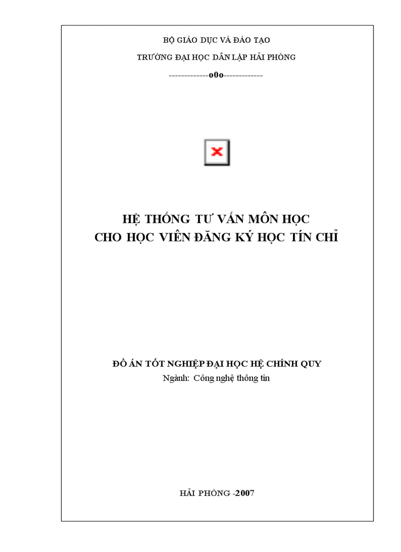 Hệ thống tư vấn môn học cho học viên đăng ký học tín chỉ