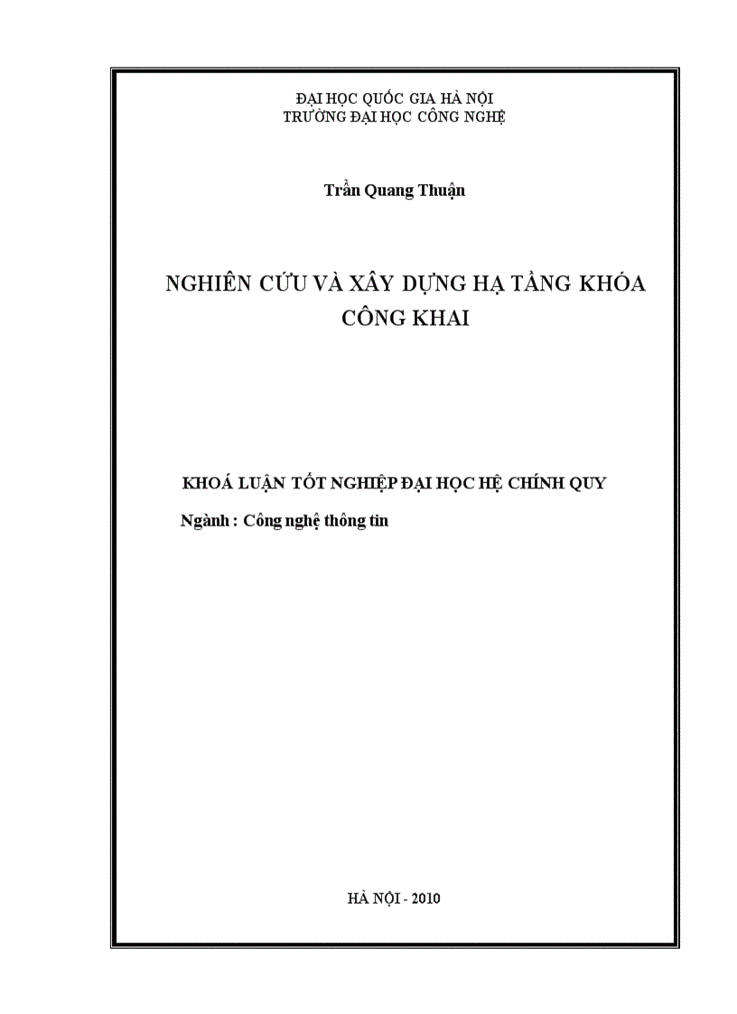 Nghiên cứu và xây dựng hạ tầng khóa công khai