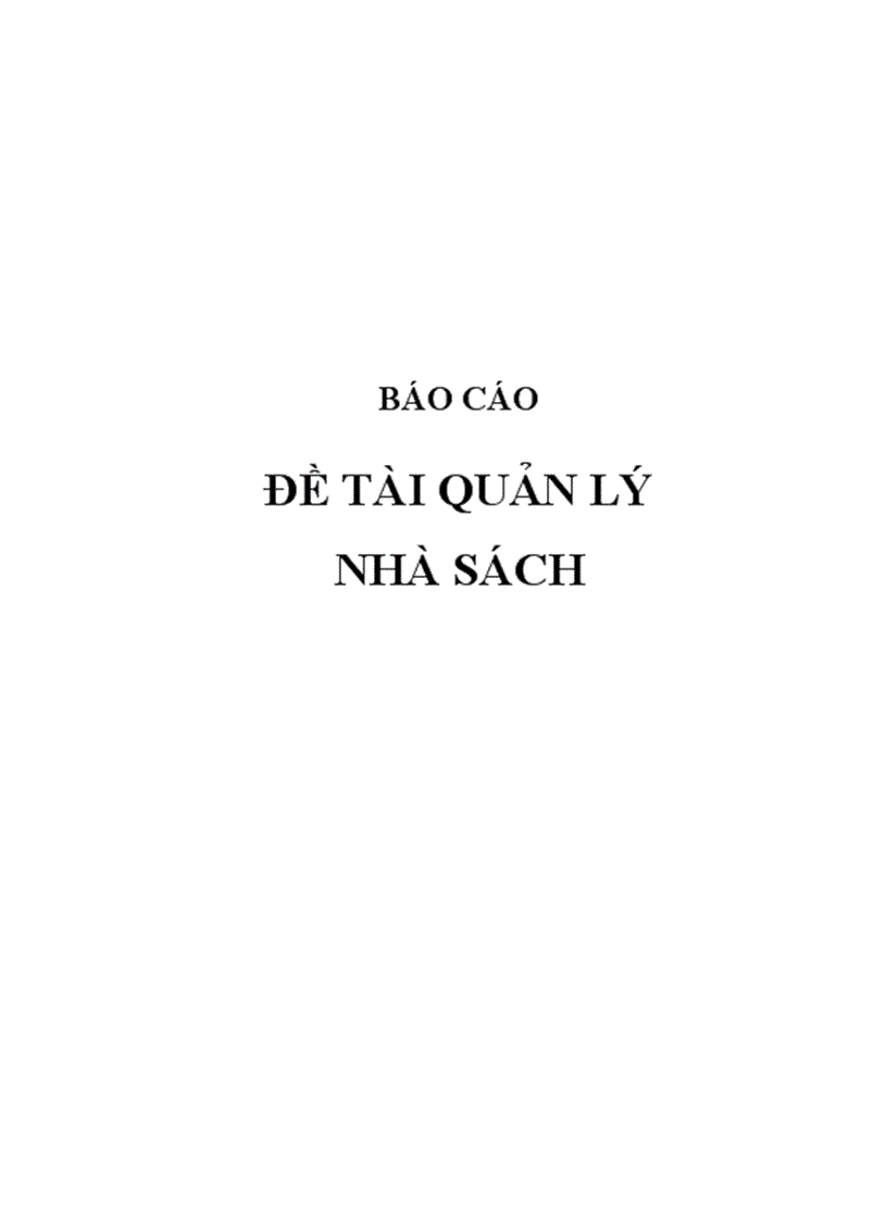 Đồ án môn CNPM đề tài Quản lý nhà sách