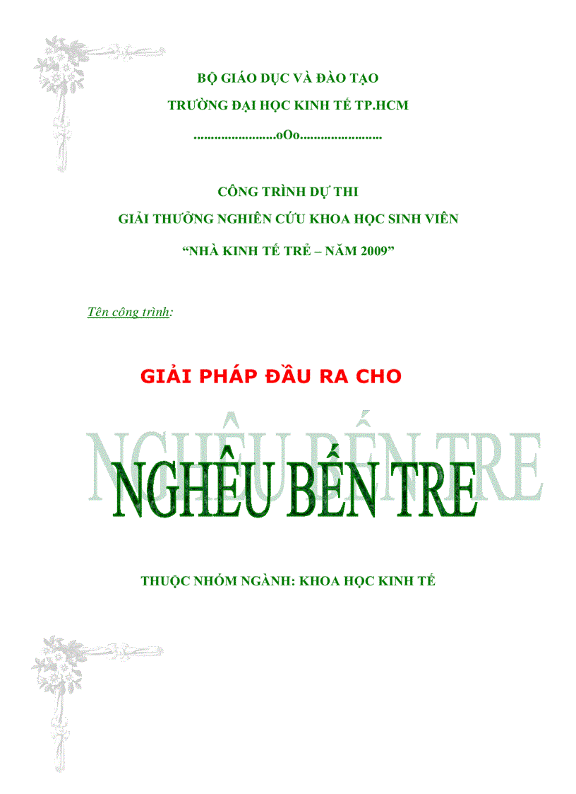 Giải pháp đầu ra cho nghêu Bến Tre