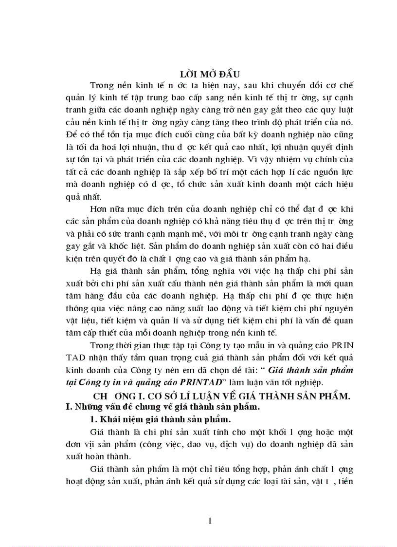 Một số phương hướng nâng cao hiệu quả kinh doanh và giảm giá thành sản phẩm tại Công ty tạo mẫu in và quảng caó PRINTAD