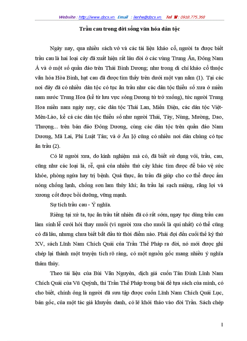 Trầu cau trong đời sống văn hóa dân tộc