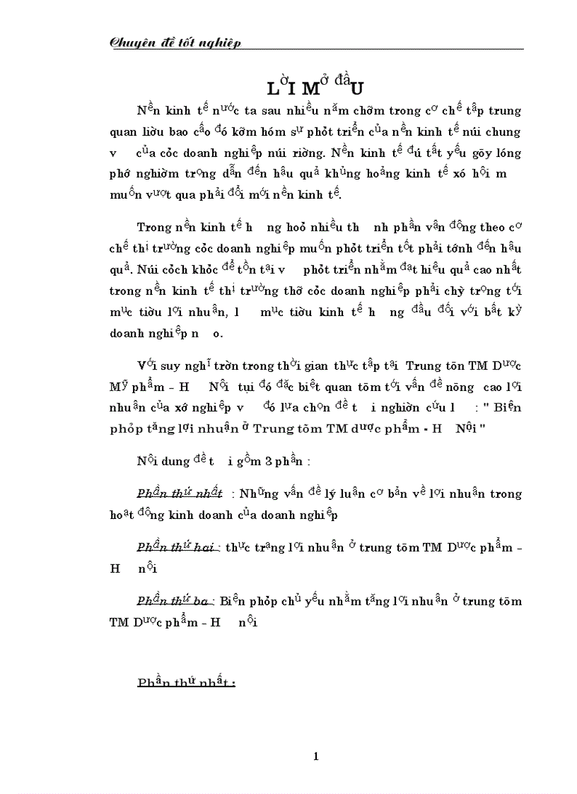 Những biện pháp nhằm làm tăng lợi nhuận ở công ty TTTM Dược phẩm HN