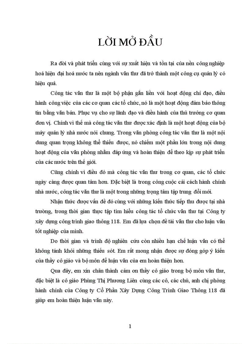 Hoàn thiện công tác thư ký văn thư lưư trữ của công ty