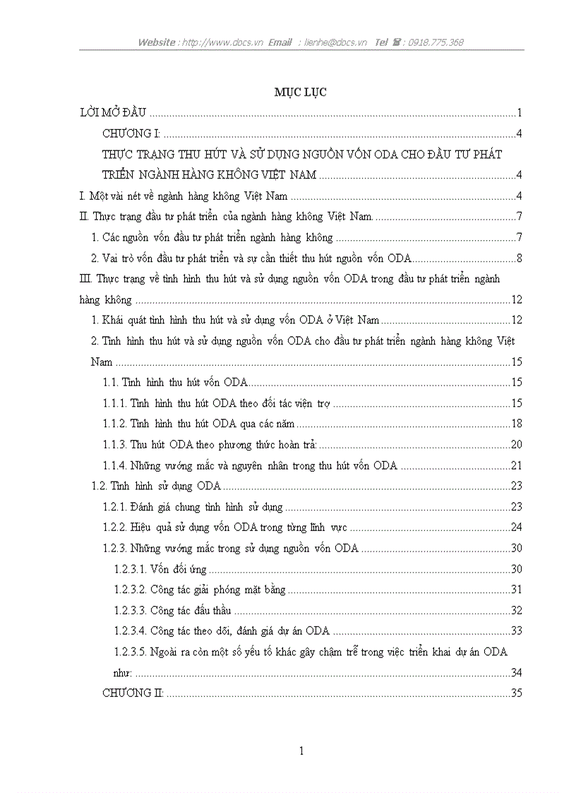 1số giải pháp nhằm tăng cường thu hút sử dụng có hiệu quả nguồn vốn ODA cho đầu tư phát triển Ngành Hàng không VN