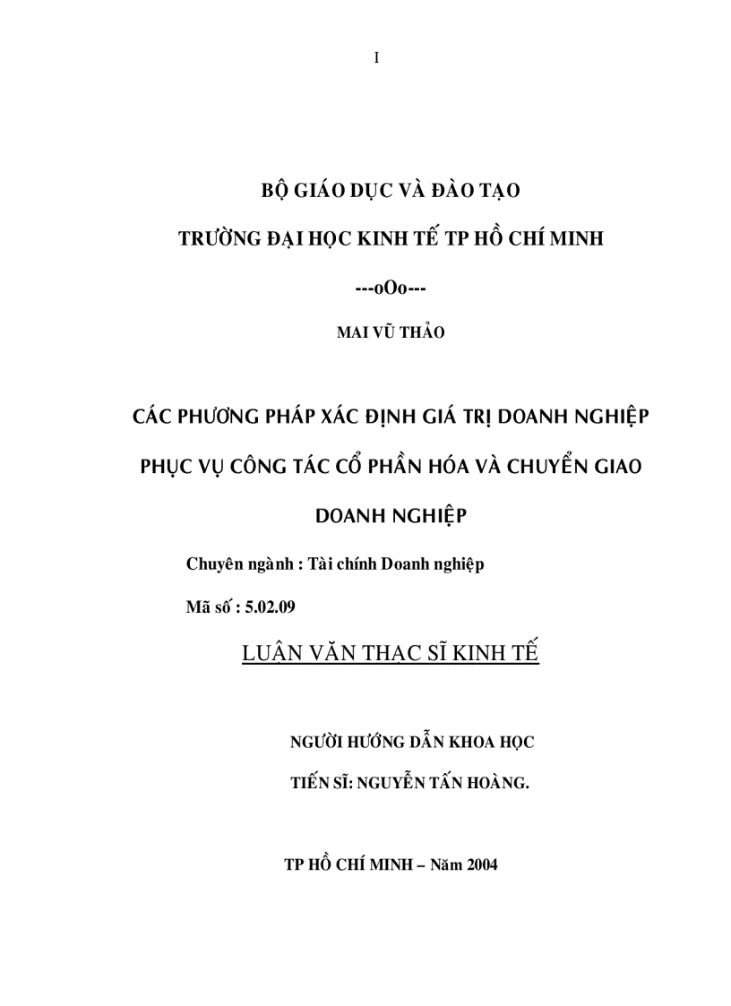 Các phương pháp xác định giá trị doanh nghiệp phục vụ công tác cổ phần hóa và chuyển giao doanh nghiệp