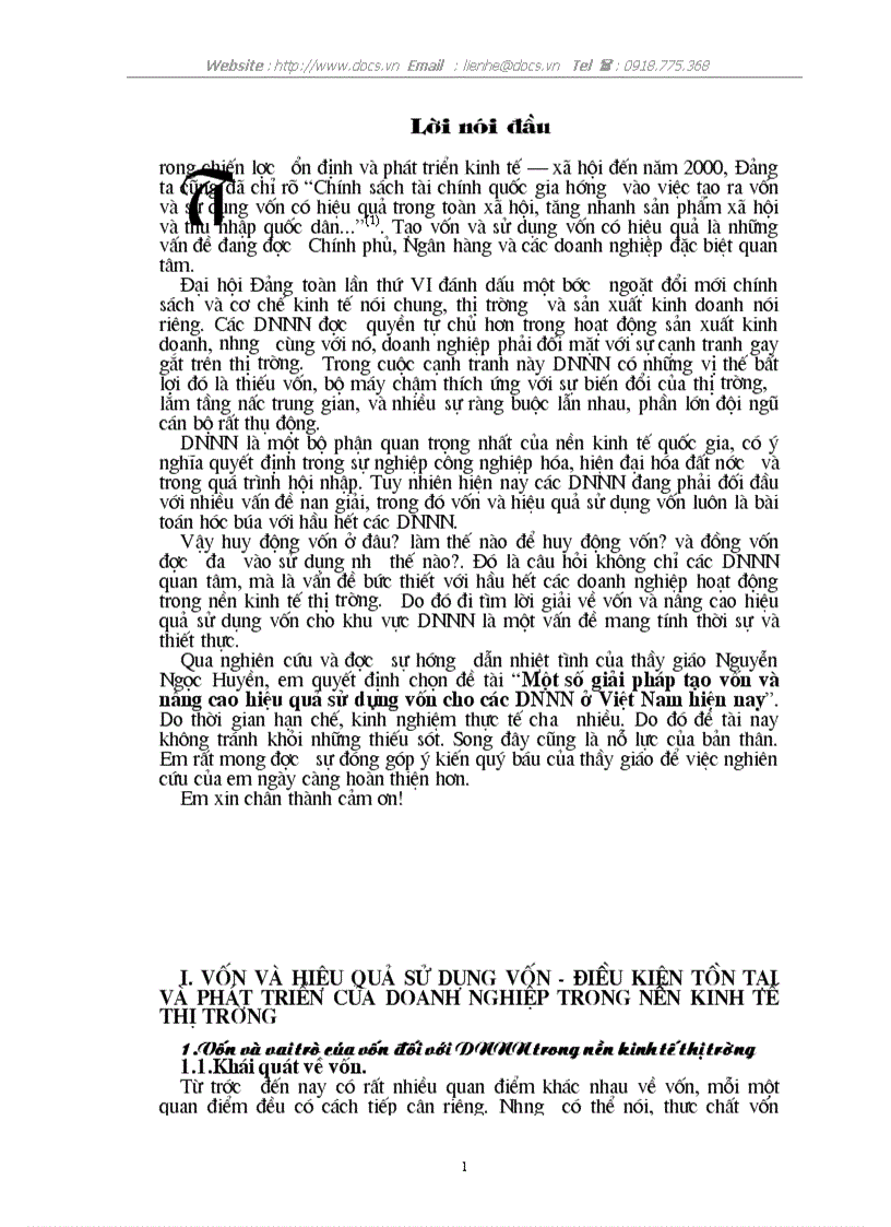 Một số giải pháp tạo vốn và nâng cao hiệu quả sử dụng vốn cho các DNNN ở Việt Nam hiện nay