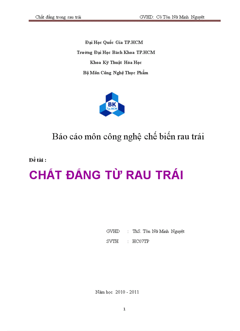 Chất đắng từ rau trái