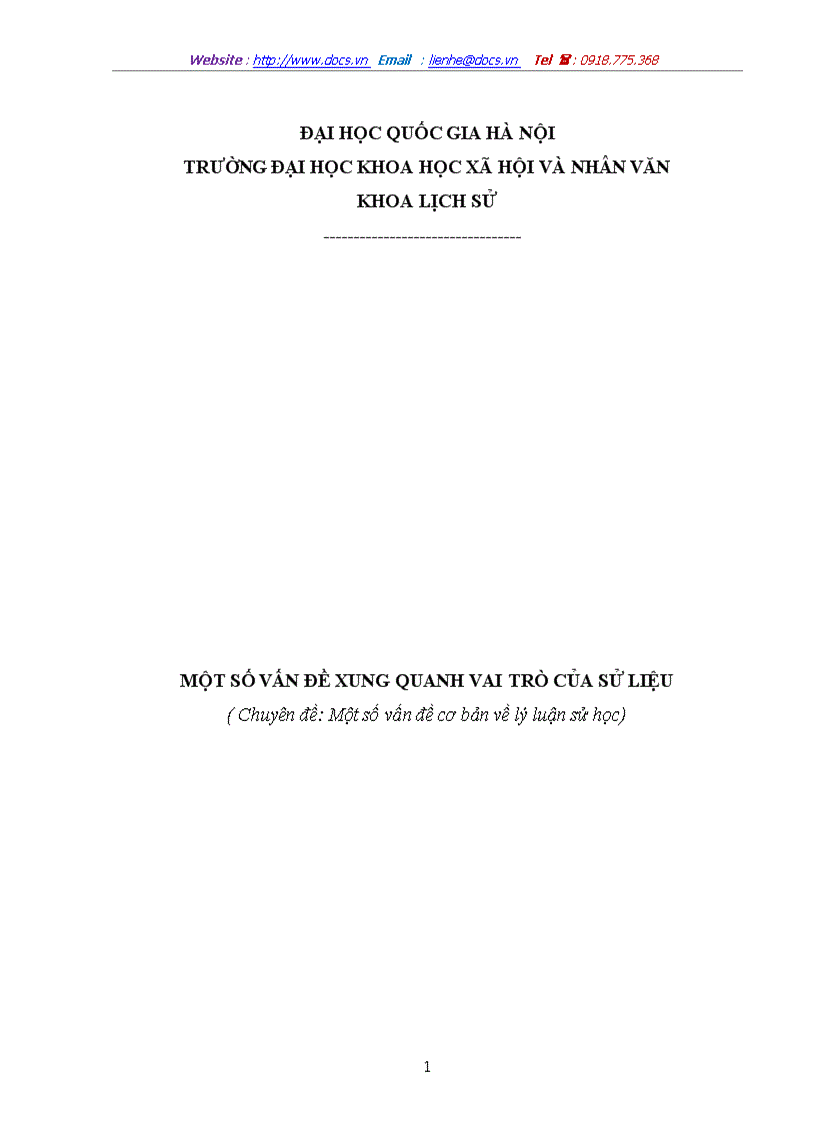 Một số vấn đề xung quanh vai trò của sử liệu