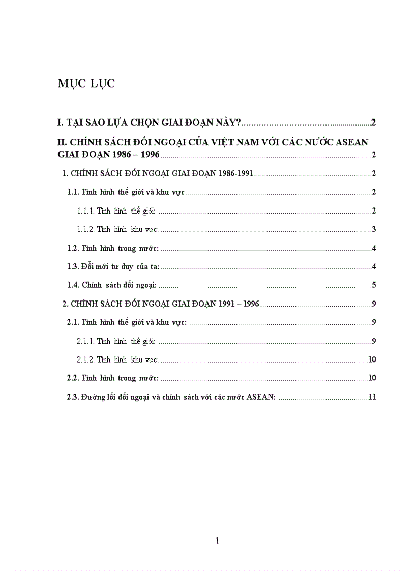 Chính sách đối ngoại Việt Nam ASEAN 1986 1996