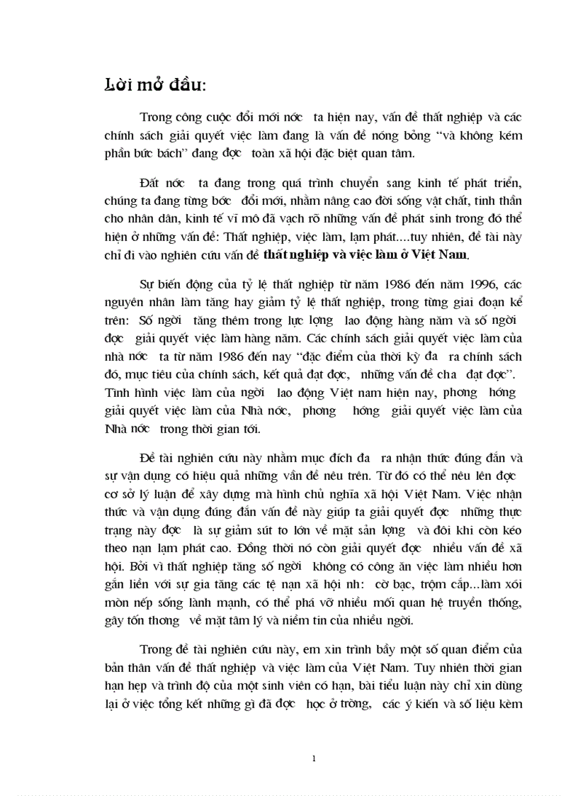 Nghiên cứu vấn đề thất nghiệp ở việt nam Bài viết Nghiên cứu vấn đề thất nghiệp ở việt nam