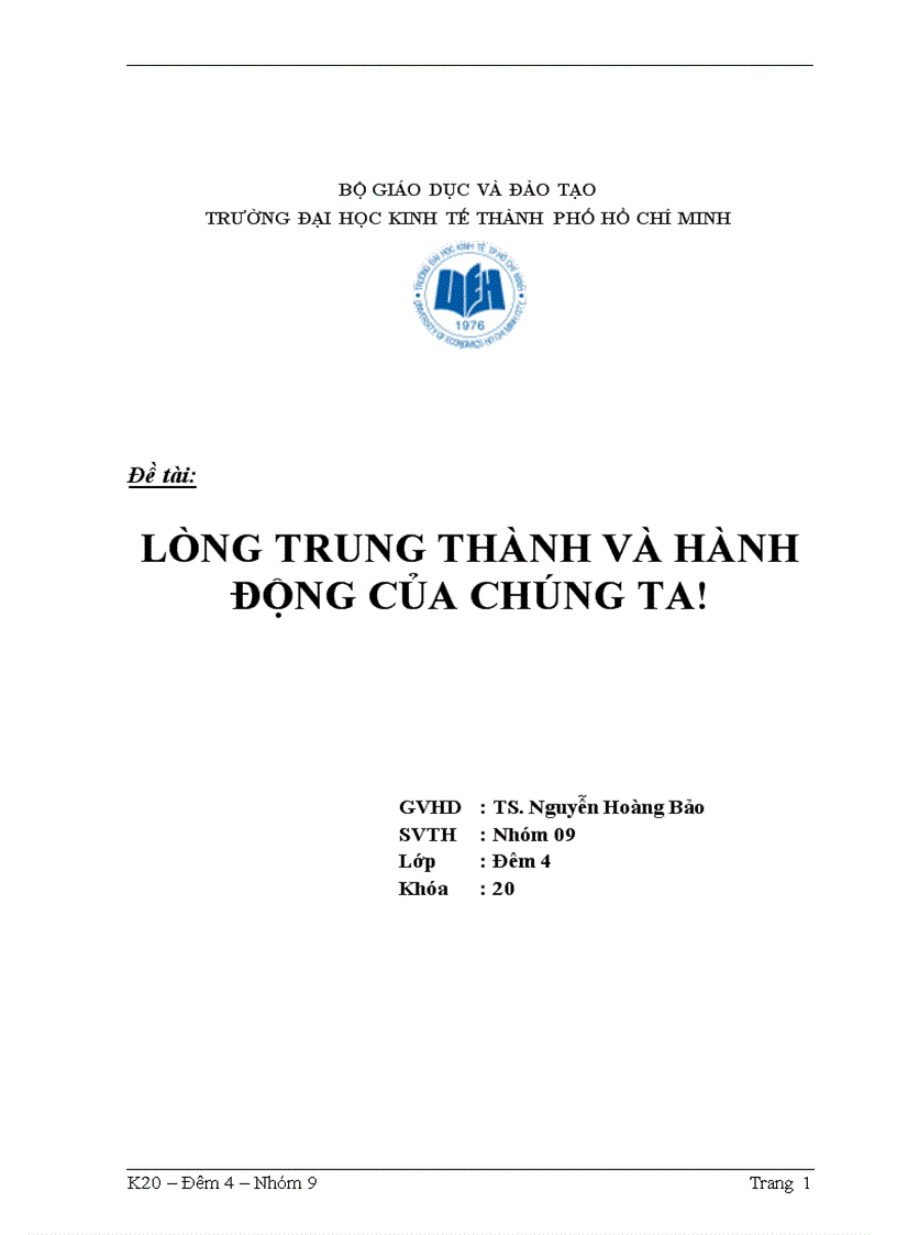 Lòng trung thành và hành động của chúng ta