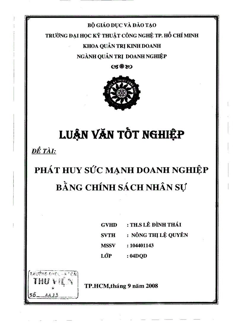 Phát huy sức mạnh doanh nghiệp bằng chính sách nhân sự tại công ty TNHH Việt Nam gạch men Thạch Anh VICERA