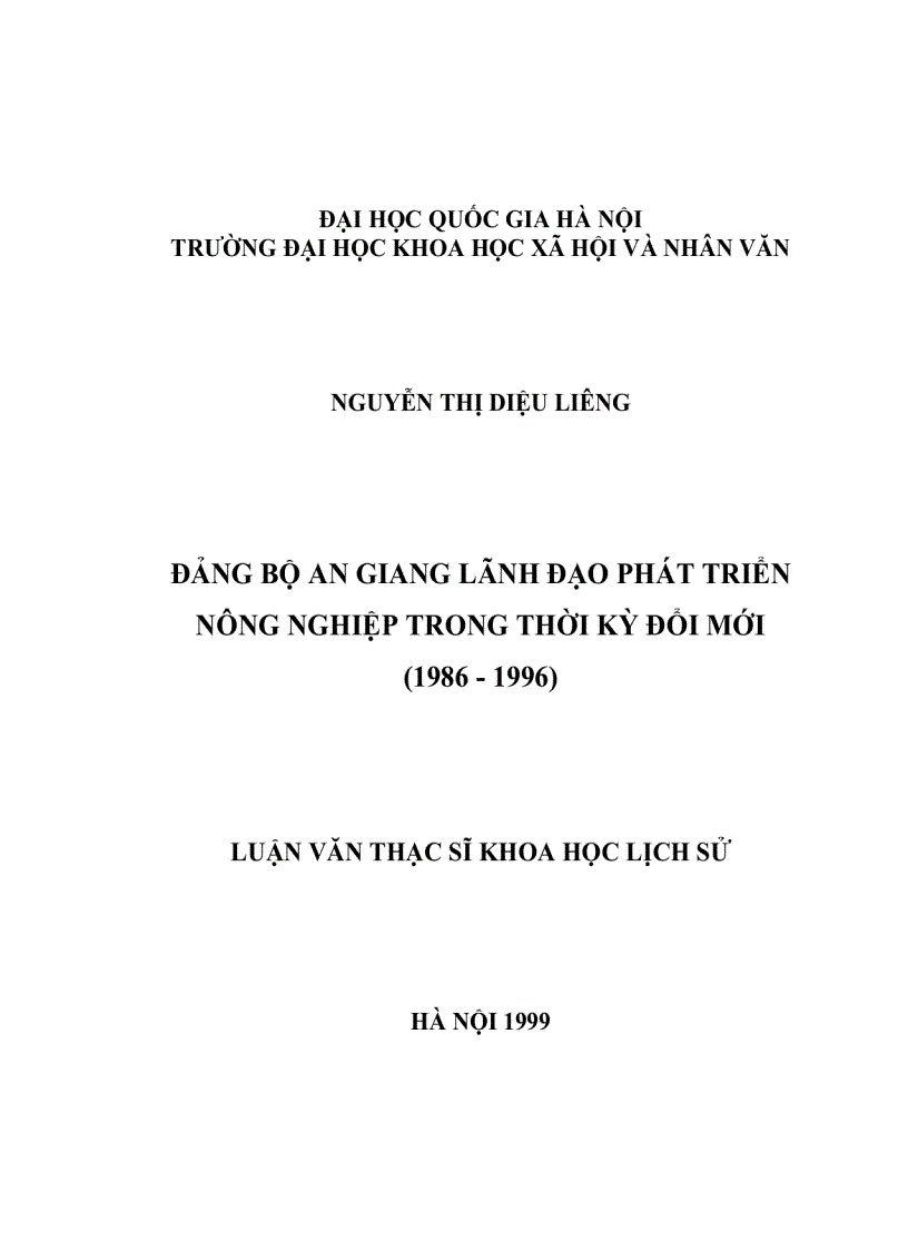 Đảng Bộ An Giang Lãnh Đạo Phát Triển Nông Nghiệp Trong Thời Kỳ Đổi Mới