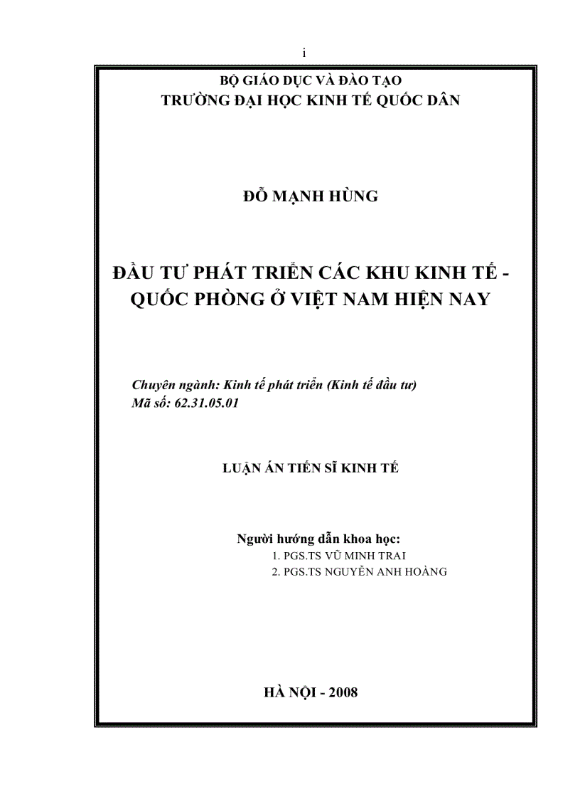 Đầu tư phát triển các khu kinh tế quốc phòng ở Việt nam hiện nay