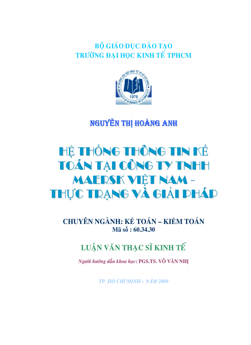 Hệ thống thông tin kế toán tại công ty TNHH maersk Việt Nam thực trạng và giải pháp